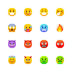 Naklejka premium Rounded Emoji Icons Set