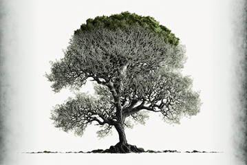 Obraz premium tree with roots whtie background Generative AI