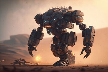 The Unstoppable Rise of the Warrior Robot: Striding Forward with a Metallic Body