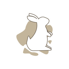 Rabbit logo design illustration template vector icon