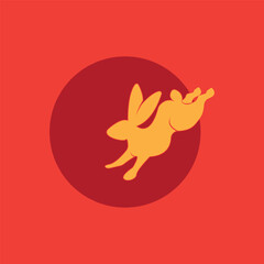 Rabbit logo design illustration template vector icon