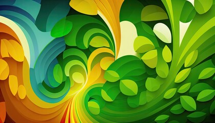 Fototapeta na wymiar Saint Patrick's Day Geometric Shapes with Abstract patterns and Bright color palette : A Beautiful Unique Colorful and Bold 3D Rendering Wallpaper Template for Celebration (generative AI)