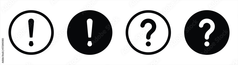 Poster exclamation mark and question mark icon set, style symbol sign collections for your app and website