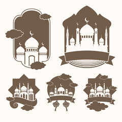 Fototapeta premium illustration of a set of islamic rhombus