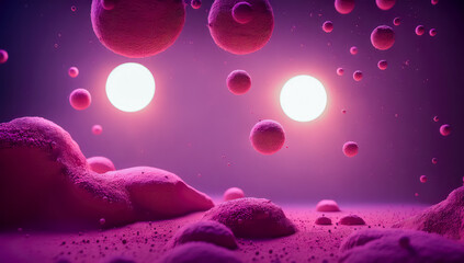 close up of bacteria or virus. bacteria closeup for medical purpose or educational background, closeup of virus in general or mutation, spheres particles with spheres blur in background,generative ai
