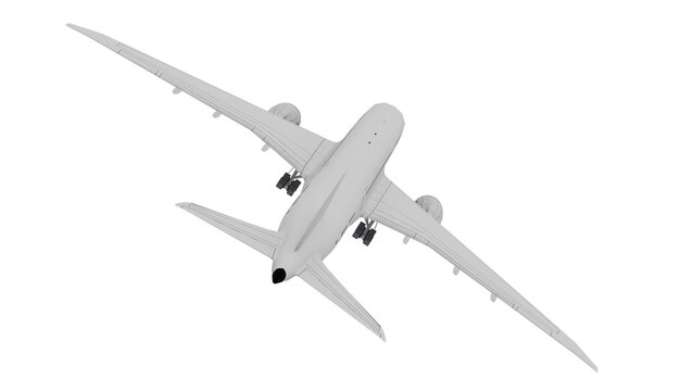 Commercial aircraft 3d render illustration jet aviation