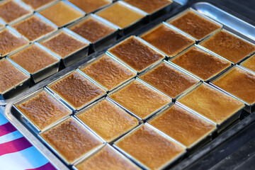 Delicious sweets sold in the street food market