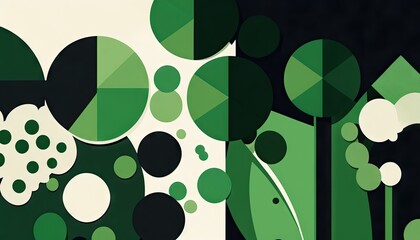 Saint Patrick's Day Geometric Shapes with Repeating shapes and Muted color palette : A Beautiful Unique Colorful and Bold 3D Rendering Wallpaper Template for Celebration (generative AI)