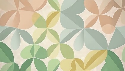 Saint Patrick's Day Geometric Shapes with Repeating shapes and Pastel color palette : A Beautiful Unique Colorful and Bold 3D Rendering Wallpaper Template for Celebration (generative AI)