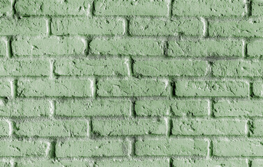 Green bricks wall for abstract brick background and texture.