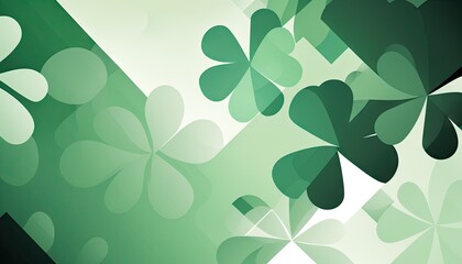 Saint Patrick's Day Geometric Shapes with Simple and Clean Abstract and Mild color palette : A Beautiful Unique Colorful and Bold 3D Rendering Wallpaper Template for Celebration (generative AI)
