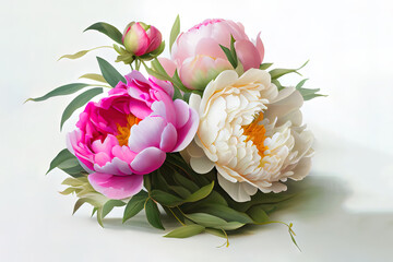 Celebrate spring with the vibrant hues of peonies. Generative Ai