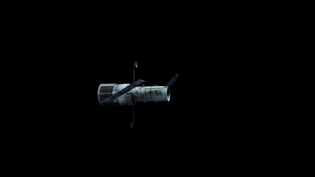 Hubble Space Telescope 3D Animation With Alpha Video