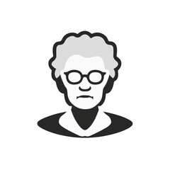 old woman  with glass
