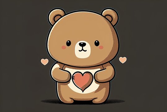A lovable kawaii bear Generative AI