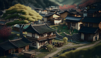 a story in a South Korea village Create With Generative AI Technology