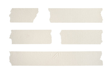 Obraz na płótnie Canvas Old adhesive tape set isolated on transparent background. Png realistic design element.