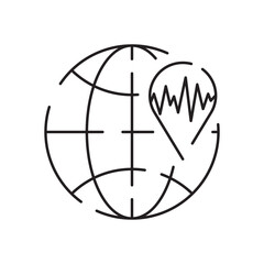 Natural Disaster, Vector illustration of thin line icon for Natural Disaster Contains such Icons as earth quake, flood, tsunami and other