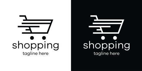 logo design line trolley icon vector illustration
