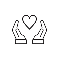 Obraz premium heart in hand icons. hands holding heart icon. health, medicine symbol