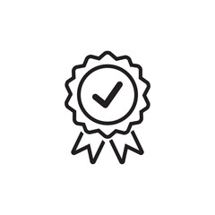 Approved or certified medal icon. Certified badge. Approval check symbol 