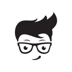 Geek Boy Vector icon design illustration 
