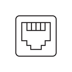 Ethernet Port Icon, Lan Network Port, Communication Port Vector