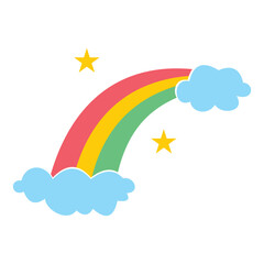 beautiful rainbow bridge doodle kawaii icon vector design