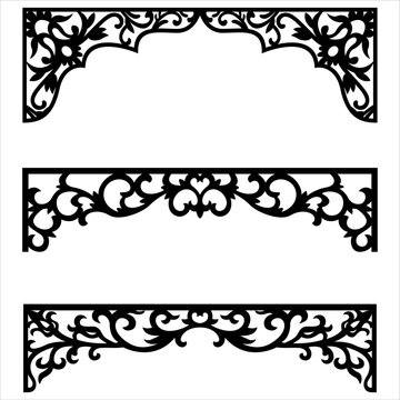 Laser cutting design for temple, Mandir Jali, Partition arch for temple decoration vector