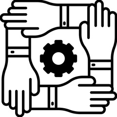 Collaboration Half Glyph Vector Icon which can easily modified

