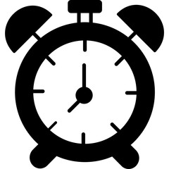 Alarm Clock Half Glyph Vector Icon which can easily modified 

