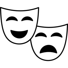 Comedy Mask Half Glyph Vector Icon which can easily modified  

