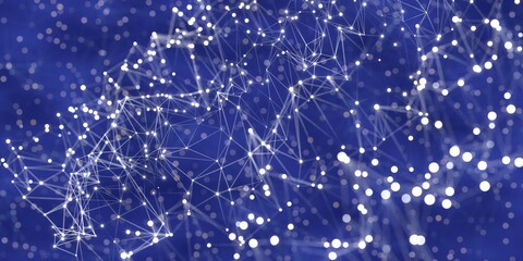 Technology background with glowing grid and dots
