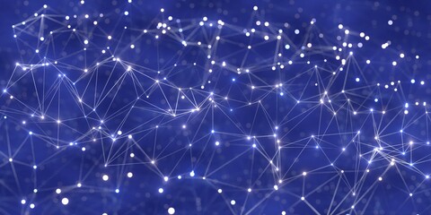 Fototapeta premium Technology background with glowing grid and dots