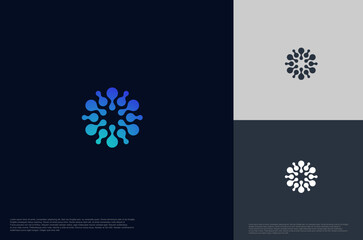 Abstract connecting dot global technology logo designs template, symbol template