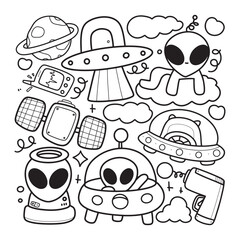 UFO cartoon outline
