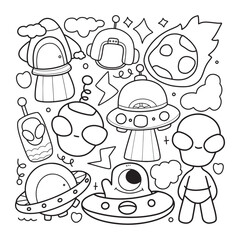 UFO cartoon outline