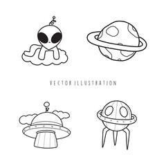 UFO cartoon outline