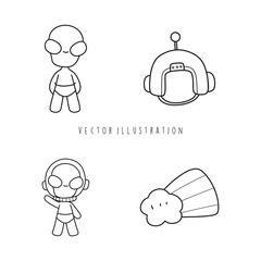 UFO cartoon outline