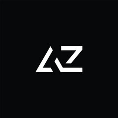 Vector initial letter AZ typography logo design vector