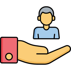 Business Employee Half Glyph Vector Icon which can easily modified 


