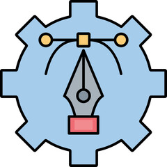 Pen Tool Settings Half Glyph Vector Icon which can easily modified 

