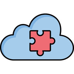 Cloud Component Half Glyph Vector Icon which can easily modified

