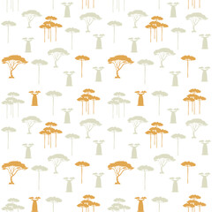 Seamless baby pattern. Seamless forest trees pattern. Kids vector abstract background for design and decoration textile, covers, package, wrapping paper.