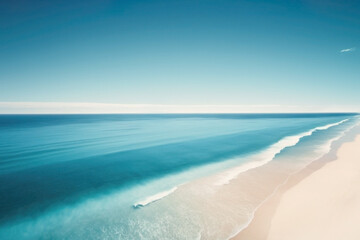 Obraz premium aerial view of beautiful beach, summer vacation on a tropical island clear turquoise water of the sea the shore.