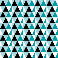 Stylish geometric vector pattern of sea-green triangles for design and printing.