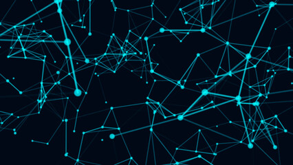 Abstract Plexus sky blue Geometrical Shapes. Abstract technology and science background. 3d vector illustration.