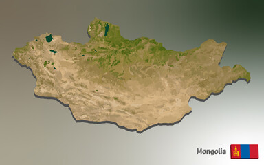 Mongolia Mosaic Country Map