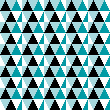 Stylish geometric vector pattern of sea-green triangles for design and printing.