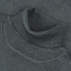 Grey - green wool turtleneck close up